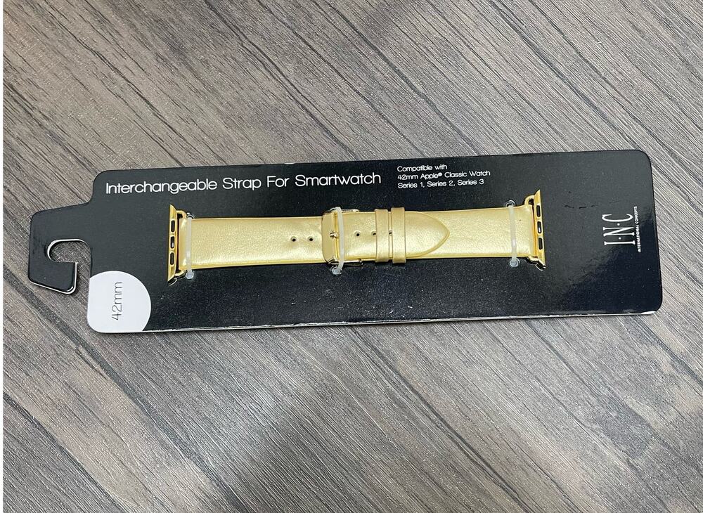 NWT INC 42mm Metallic Gold Interchangeable Smartwatch Band